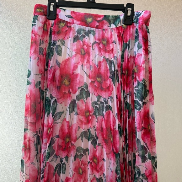 🆕 ALICE + OLIVIA Katz Pleated Maxi Skirt in High Tea Floral Sz 8 - Picture 4 of 9
